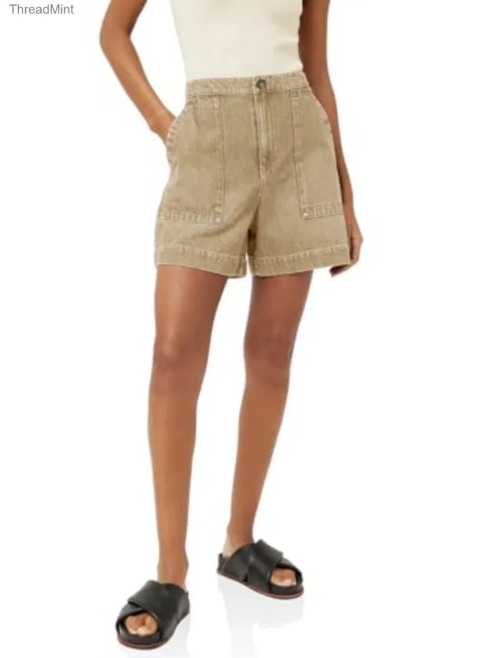 Women's High Waisted Denim Shorts Wide Leg Casual Summer